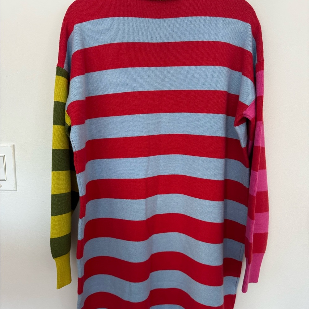 NWOT ANTHROPOLOGIE Maeve Red and Blue Striped Polo - Picture 4 of 6